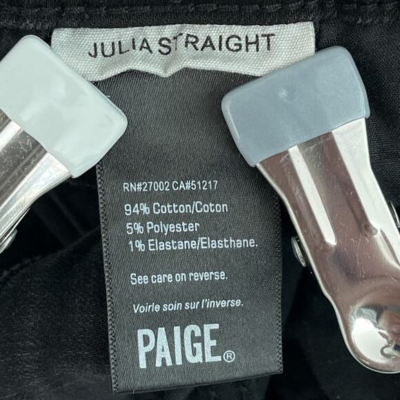 PAIGE Black Straight Leg Pearl Jeans - Picture 13 of 16